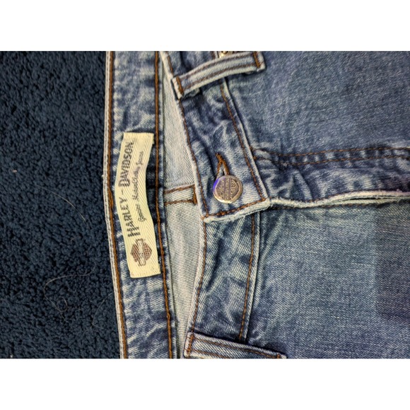 Harley Davidson Boot Cut Jeans Womens Size 10 Medium Wash Denim Motorcycle Biker - Picture 2 of 13